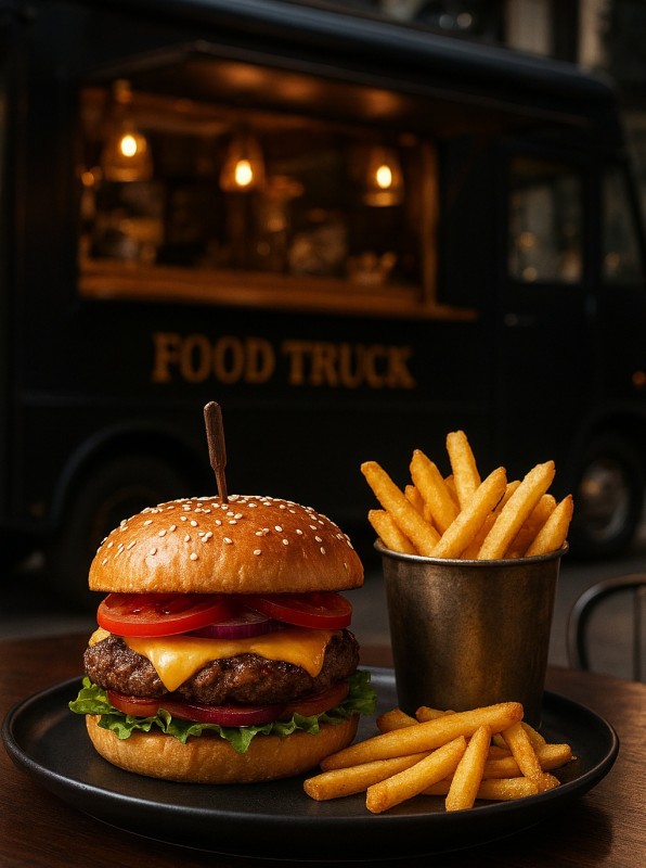 privatisation food truck burger pour baptême à Fontenay-Trésigny