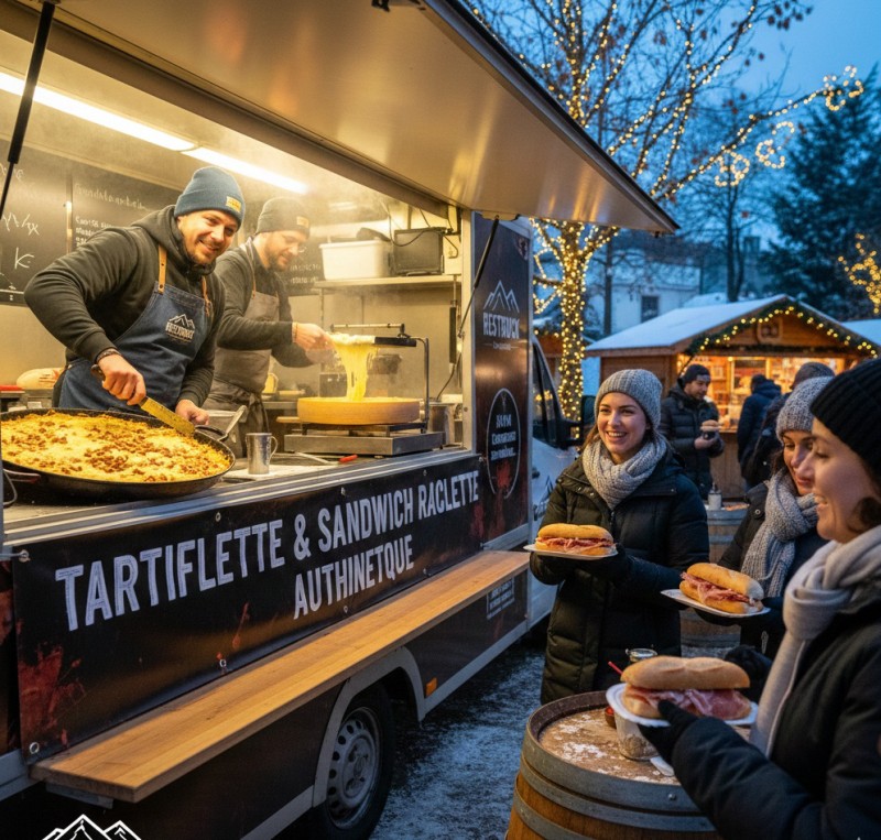 Savourez le réconfort d'un food truck tartiflette et sandwich raclette avec Resttruck pour vos événements à Chelles à côté de Torcy